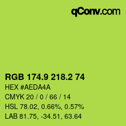 カラーコード: RGB 174.9 218.2 74 | qconv.com