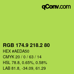 カラーコード: RGB 174.9 218.2 80 | qconv.com