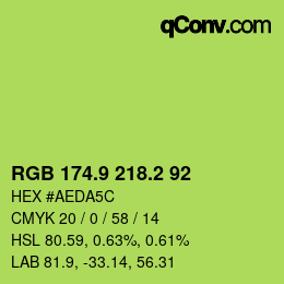カラーコード: RGB 174.9 218.2 92 | qconv.com