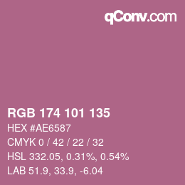 颜色代码: RGB 174 101 135 | qconv.com