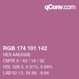 Color code: RGB 174 101 142 | qconv.com
