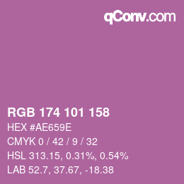 Color code: RGB 174 101 158 | qconv.com