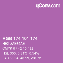 Color code: RGB 174 101 174 | qconv.com