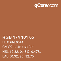 Color code: RGB 174 101 65 | qconv.com