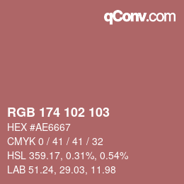 Color code: RGB 174 102 103 | qconv.com