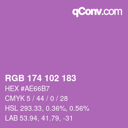 Color code: RGB 174 102 183 | qconv.com
