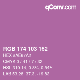 Farbcode: RGB 174 103 162 | qconv.com