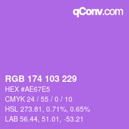 Color code: RGB 174 103 229 | qconv.com