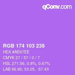 Color code: RGB 174 103 238 | qconv.com