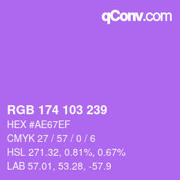 Color code: RGB 174 103 239 | qconv.com