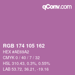 Color code: RGB 174 105 162 | qconv.com