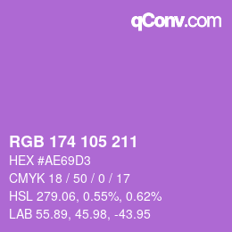Color code: RGB 174 105 211 | qconv.com