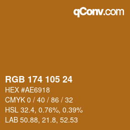 Color code: RGB 174 105 24 | qconv.com