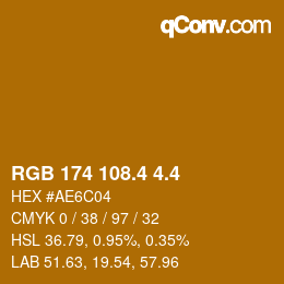 カラーコード: RGB 174 108.4 4.4 | qconv.com