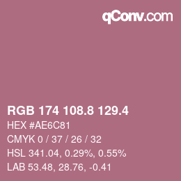 カラーコード: RGB 174 108.8 129.4 | qconv.com