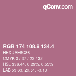 カラーコード: RGB 174 108.8 134.4 | qconv.com