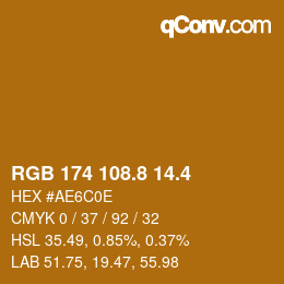 カラーコード: RGB 174 108.8 14.4 | qconv.com