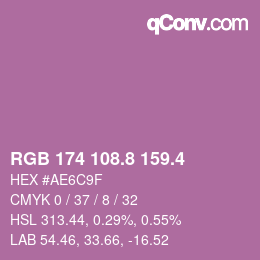 カラーコード: RGB 174 108.8 159.4 | qconv.com