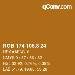 カラーコード: RGB 174 108.8 24 | qconv.com