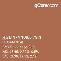 カラーコード: RGB 174 108.8 79.4 | qconv.com