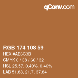 Color code: RGB 174 108 59 | qconv.com