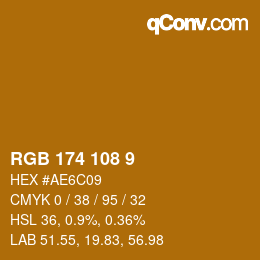 Farbcode: RGB 174 108 9 | qconv.com