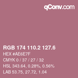 カラーコード: RGB 174 110.2 127.6 | qconv.com