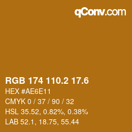 カラーコード: RGB 174 110.2 17.6 | qconv.com