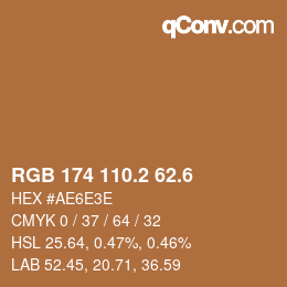 カラーコード: RGB 174 110.2 62.6 | qconv.com