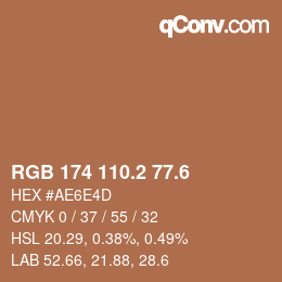 カラーコード: RGB 174 110.2 77.6 | qconv.com