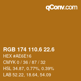 カラーコード: RGB 174 110.6 22.6 | qconv.com