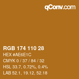 Farbcode: RGB 174 110 28 | qconv.com