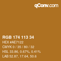 Color code: RGB 174 113 34 | qconv.com