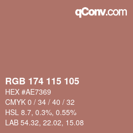Color code: RGB 174 115 105 | qconv.com