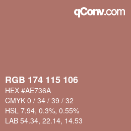 Color code: RGB 174 115 106 | qconv.com