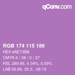 Código de color: RGB 174 115 186 | qconv.com