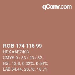 Farbcode: RGB 174 116 99 | qconv.com