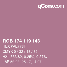 Código de color: RGB 174 119 143 | qconv.com
