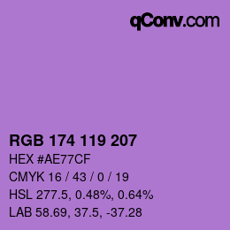 Color code: RGB 174 119 207 | qconv.com