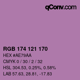 Código de color: RGB 174 121 170 | qconv.com