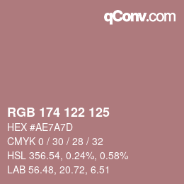 Color code: RGB 174 122 125 | qconv.com