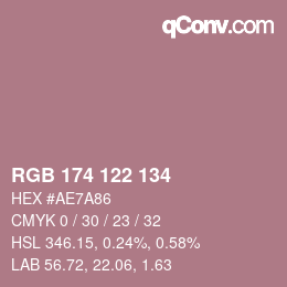 Farbcode: RGB 174 122 134 | qconv.com