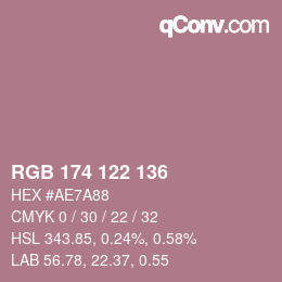 Farbcode: RGB 174 122 136 | qconv.com