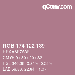 Farbcode: RGB 174 122 139 | qconv.com