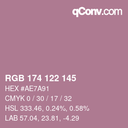 Farbcode: RGB 174 122 145 | qconv.com