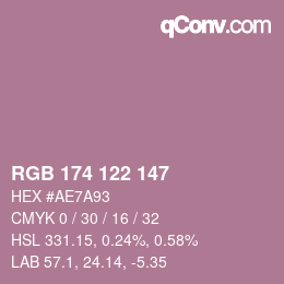Farbcode: RGB 174 122 147 | qconv.com