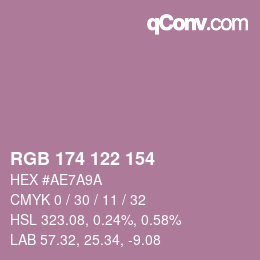 Farbcode: RGB 174 122 154 | qconv.com