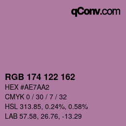 Farbcode: RGB 174 122 162 | qconv.com