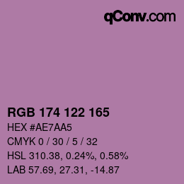 Farbcode: RGB 174 122 165 | qconv.com