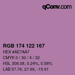 Farbcode: RGB 174 122 167 | qconv.com
